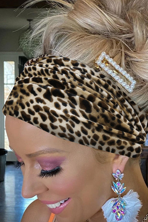 Leopard Boho Velvet Headband